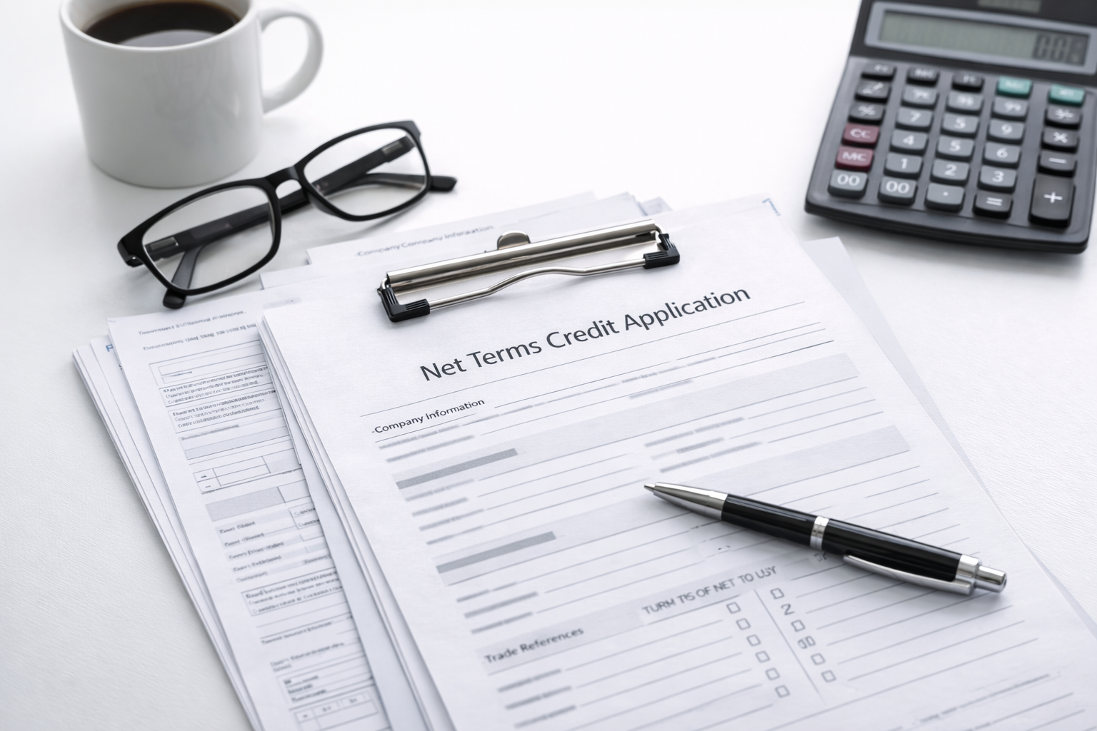 Net terms credit application for hotels, restaurants and facilities